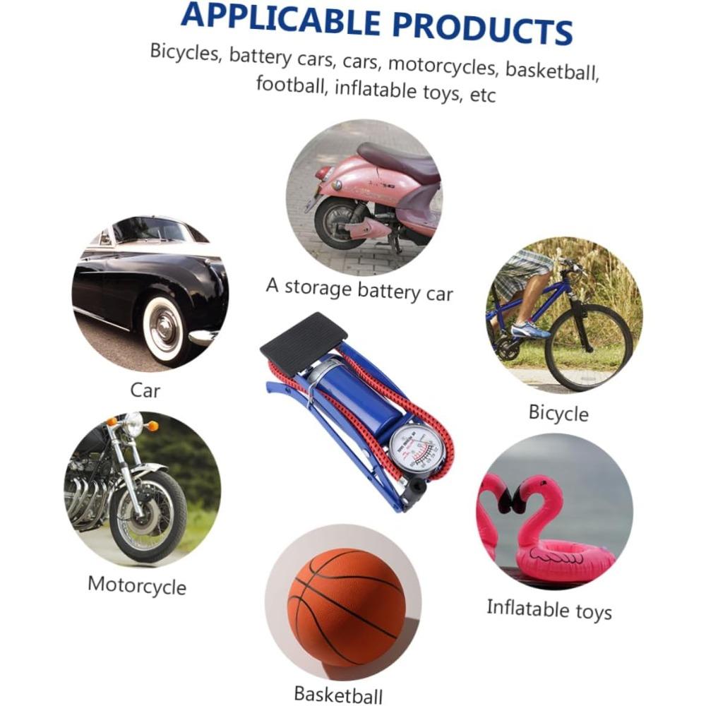 

Wakauto High Pressure Portable Tire Floor Pump with Pressure Gauge Lightweight Foot Inflator for Car Bicycle Motorcycle and чорний