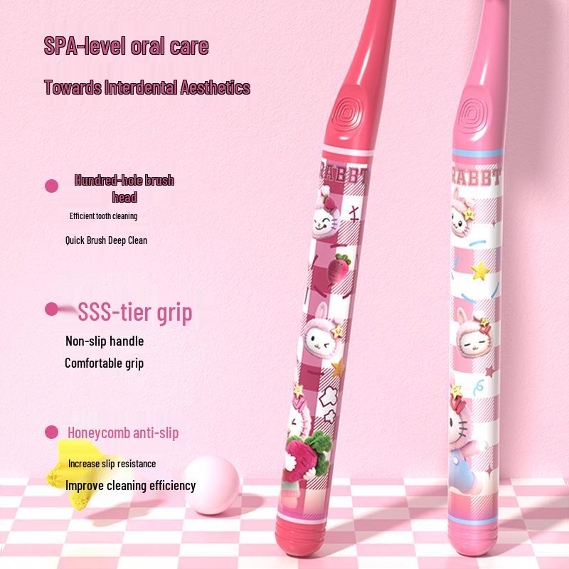 Lop-Eared Rabbit Giant Toothbrush Set: Soft Bristles, Non-Slip Handle, Family Gift Box