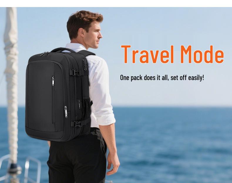 17-Inch Waterproof Anti-Theft Laptop Backpack: Expandable, Large Capacity for Casual Business Commutes