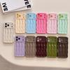 Lovely Candy Color Water Ripple Pattern Wavy Curly Edge Case for IPhone 16 15 13 14 Pro Max 17 Pro Max Glossy Shockproof Cover