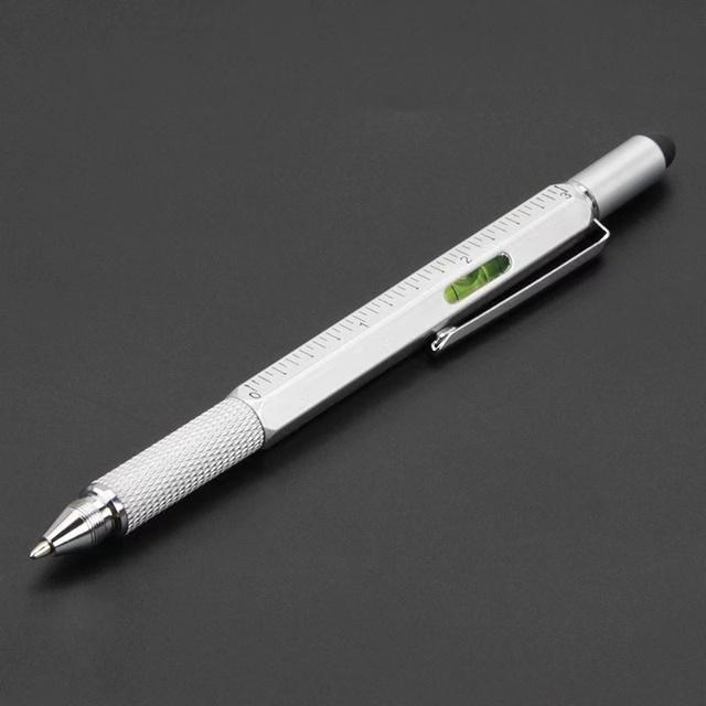 7 In1 Multifunction Ballpoint Pen with Modern Handheld Tool Measure Technical Ruler Screwdriver Touch Screen Stylus Spirit Level