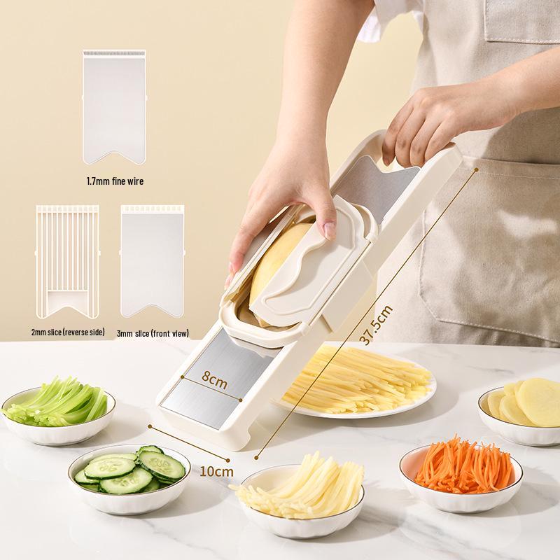 Rallador, Triturador y Cortador Multifuncional de Doble Puerta para Verduras y Patatas