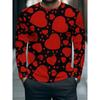 Autumn and Winter Men's 3D Printed Crew Neck Long Sleeve T-Shirt