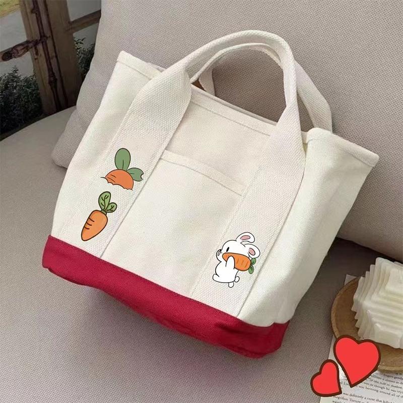 

1Pieces Fashionable New Canvas Bag Summer Little Rabbit Carrot Handbag Cute Handbag Outdoor Mountaineering Bag Christmas Gifts