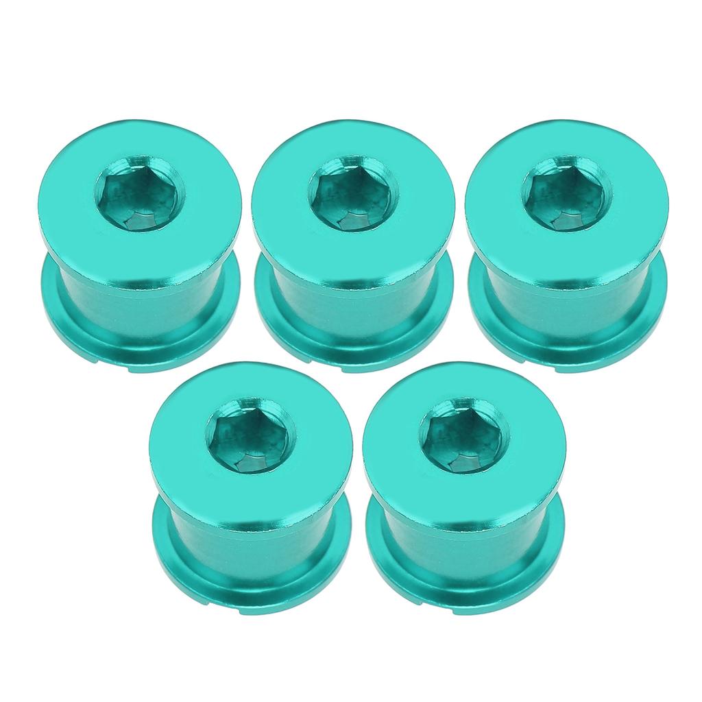 5pcs MTB Bicycle Chainwheel Screw Double Chainring Crankset Bolt 7075 Aluminum Disc ScrewsGreen