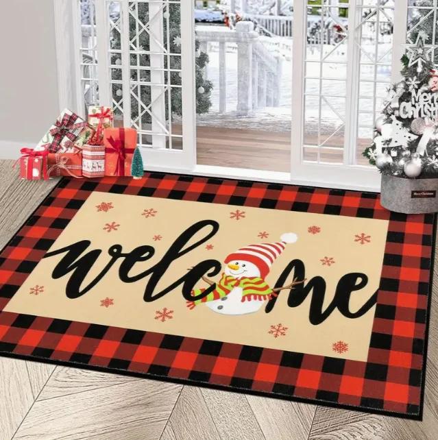 1pc Christmas Dwarf Welcome Door Mat Is A Wonderful Christmas Gift Mat That Perfect for Home and Christmas Decoration Doorways