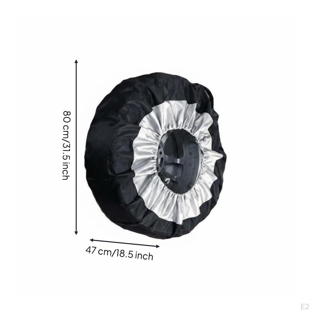 4 Pieces Car Tire Storage Bag Dustproof Spare Cover Waterproof Wheel for Garage,