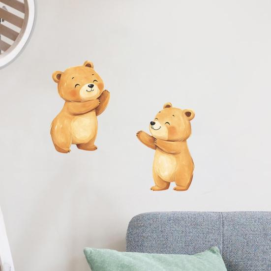 Bear Design Window Sticker, Self-Adhesive Waterproof Wall Decal for Living Room Bedroom Entrance Hall Home Decor