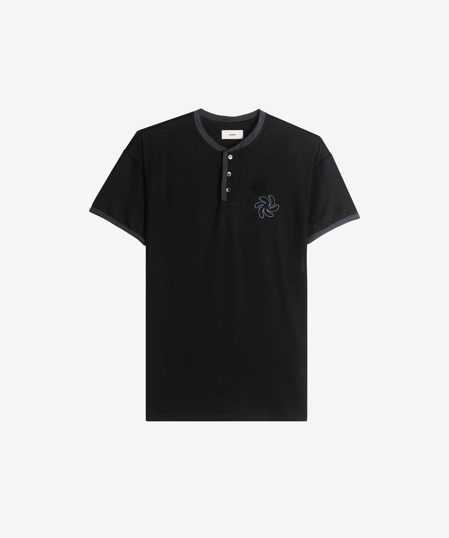 Heist Emblem Mesh Henry Tee Black Black/1