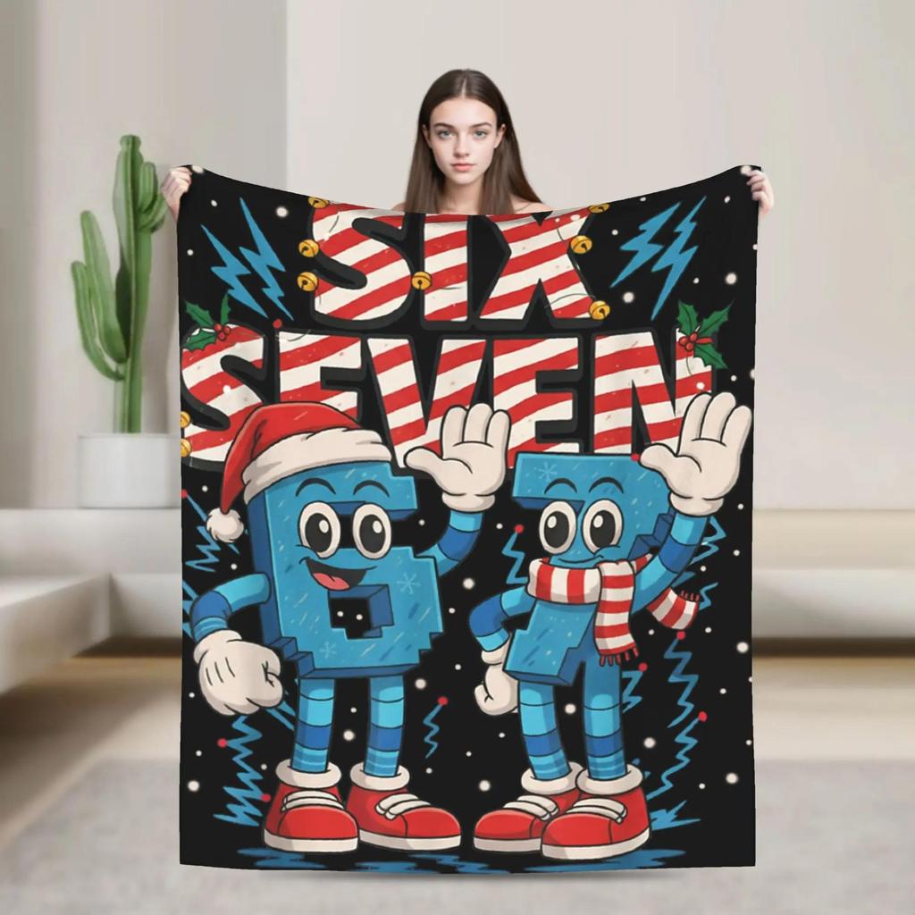 Warm Child Blanket Six Seven Funny Italian Brainrot Gaming Meme Flannel Throw for Sofa Bed Cover Bedding Decor