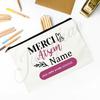 Personalized Makeup Bag Pencil Case Custom Teacher Name Stationery Bags Travel Toiletry Organizer Pouch Thanks Gift for Teacher