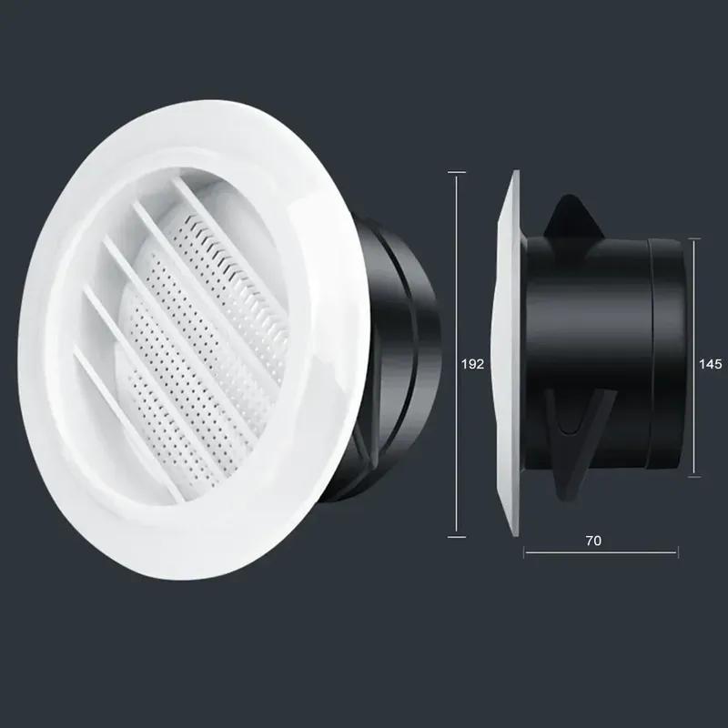 1pc Duct Vents Round Louvered Vents  Interior ABS Grille Ventilation Adjustable Air Vol 75mm/100mm/125mm/150mm/200mm