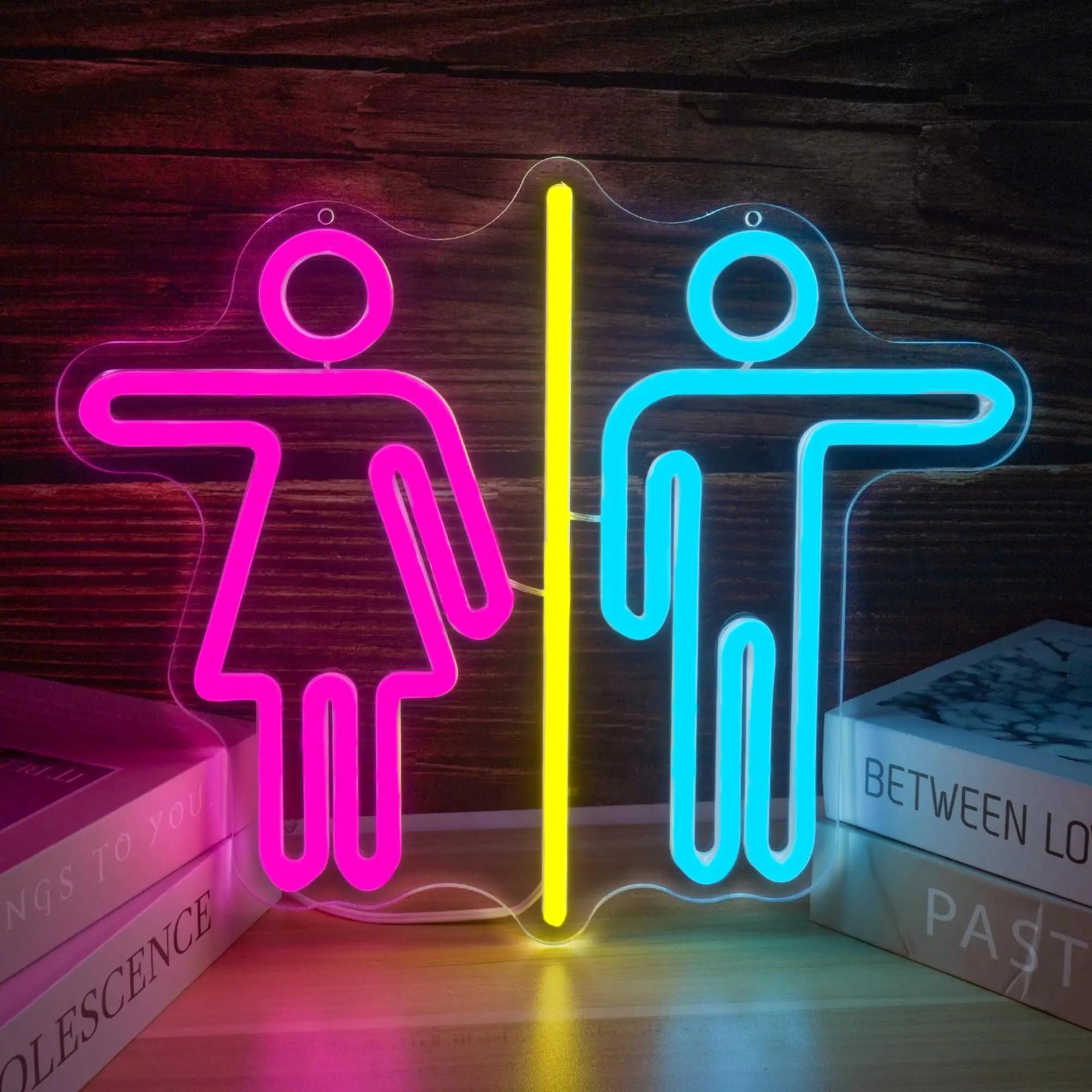 

Restroom Neon Toilet Signs for Wall Decor Washroom Wall Light Up Signs for WC Bar Restaurant Hotel Shop Decor USB Powered