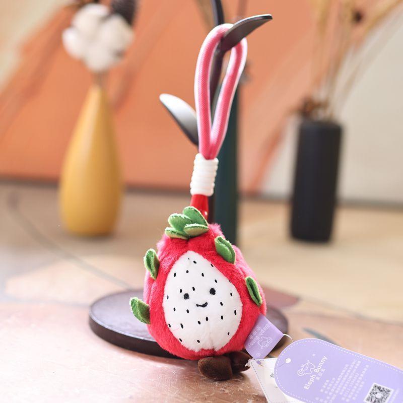 Cute Fruit Plush Keychain With Soft Pp Cotton Filling For Bag Decoration And Gifts
