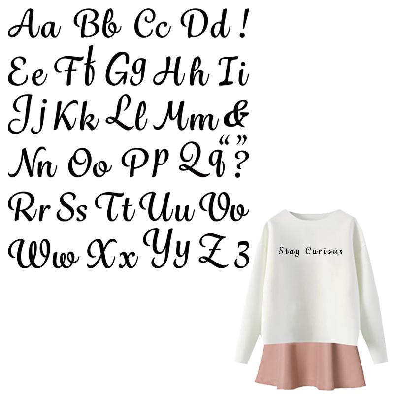 Heat Transfer Art Letter Clothing Stickers, Customizable Name Tags for Personalized Logos, Handcrafted T-shirts, Heat Transfer Patches for Clothing