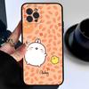 Cartoon Cute M-Molang Phone Case For Iphone 17 16 15 16e 14 13 12 11 Pro Max Plus Case Cover Coque