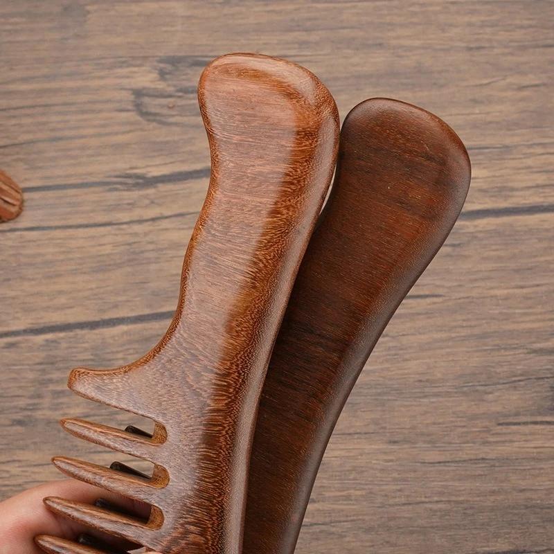 Natural Sandalwood Hair Comb Wide Tooth Wooden Anti Static Scalp Massager for Hair Detangling Home Travel Men Women Gift