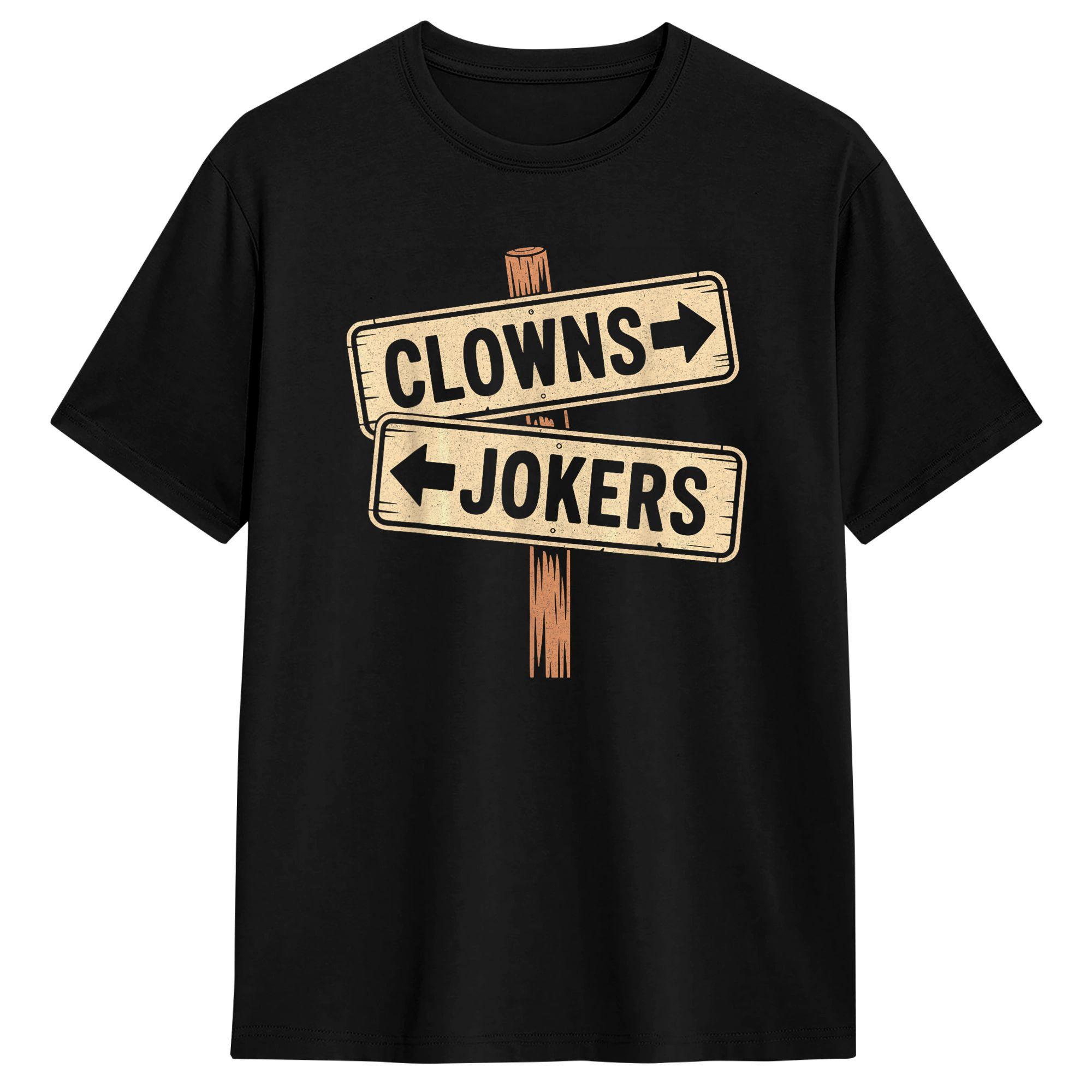 Vintage Direction Clowns to The Left Jokers to The Right 100 Cotton T Shirt For Men Summer Vintage T-Shirts O Neck Novelty T... S разноцветный