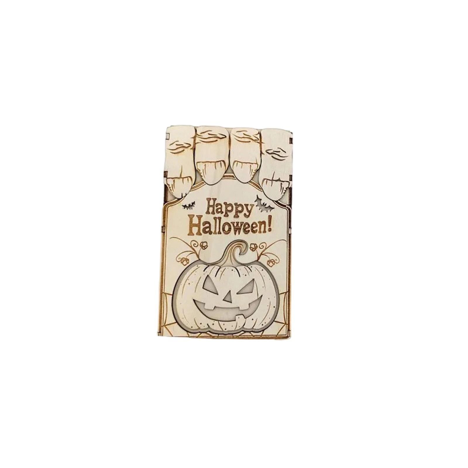 

Хэллоуин Реквизит Тыква Деревянная Коробка Украшение, Деревянные Поделки, Праздничные Подарки Для Друзей One Size белый