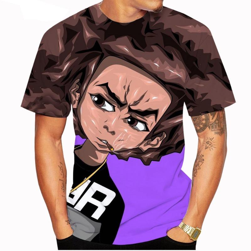 Summer New Unisex Fashion Short-sleeved T-shirt Craig Smokey X Boondocks Huey Riley 3D Printed Casual T-shirt Kids Tops 100-6XL