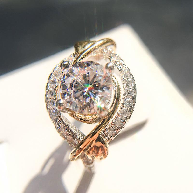 Neuer Schmuck, Acht Herzen und Acht Pfeile, Zirkon-Gold-Gruppe, Diamantfarb-Erhaltungs-Blumenring