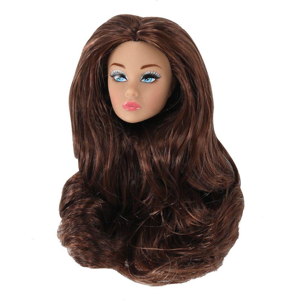 Curly Hair Supermodel Doll Head With Make-up 30cm Dolls Head 1/6 Doll Head  Dolls Accessories