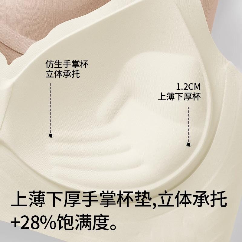 Underwear women's small breasts gather, upper support, secondary breasts, anti-sagging soft support, palm cup, summer thin seamless bra