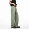 VOGUO RELAY Unisex Washed Wide-Leg Straight Jeans