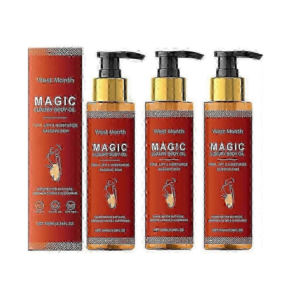 (3PCS) Olio rassodante per il corpo Magics Olio per il corpo di lusso Olio idratante e rassodante per la pelle di tutto il corpo, braccia, petto, cosce e pancia