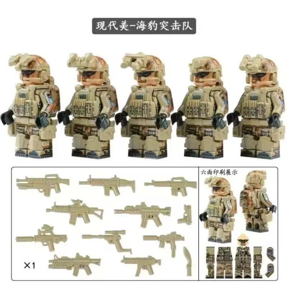 High military US special forces soldiers green beret army weapons miniature building block puzzle birthday gift world war ii
