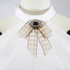 Victorian Steampunk Layer Ruffled Jabot Necktie Japanese JK Fake Collar with Plaid Bowknot Colonial Shirt Front Neckwear