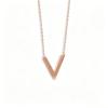 Korean Style 18K Rose Gold V-Shape Titanium Steel Necklace for Women – Classic Versatile Letter Clavicle Chain Temperament Jewelry