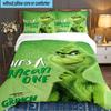 Grin-ch's Festive Adventure 3pcs Bedding Set,Including 1pc Duvet Cover And 2pcs Pillowcases Perfect Gift for Christmas,Ideal for Bedroom, Dormitory