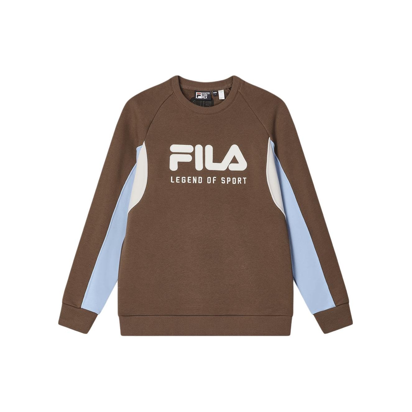 

FILA Color Block Letter Logo Printed Casual Pullover Sweatshirt Men sweatshirt Brown F11M419204F-BN L
