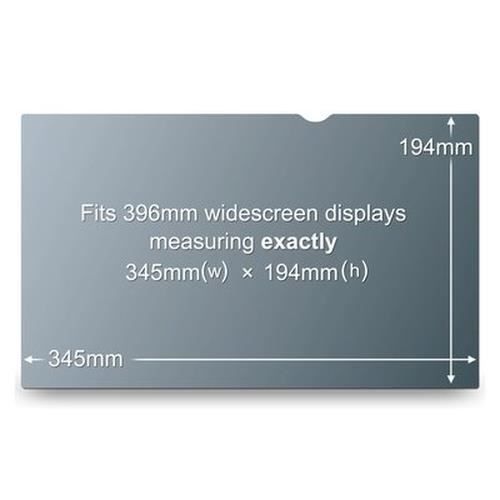 3M Le filtre de confidentialité PF15.6W, Ordinateur portable, Noir, Noir, LCD, 16:9, 39,6 cm (15.6\")