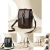 Chic Urban Minimalist Pu Leather Mini Handbag With Secure Zipper For Phone And Coins