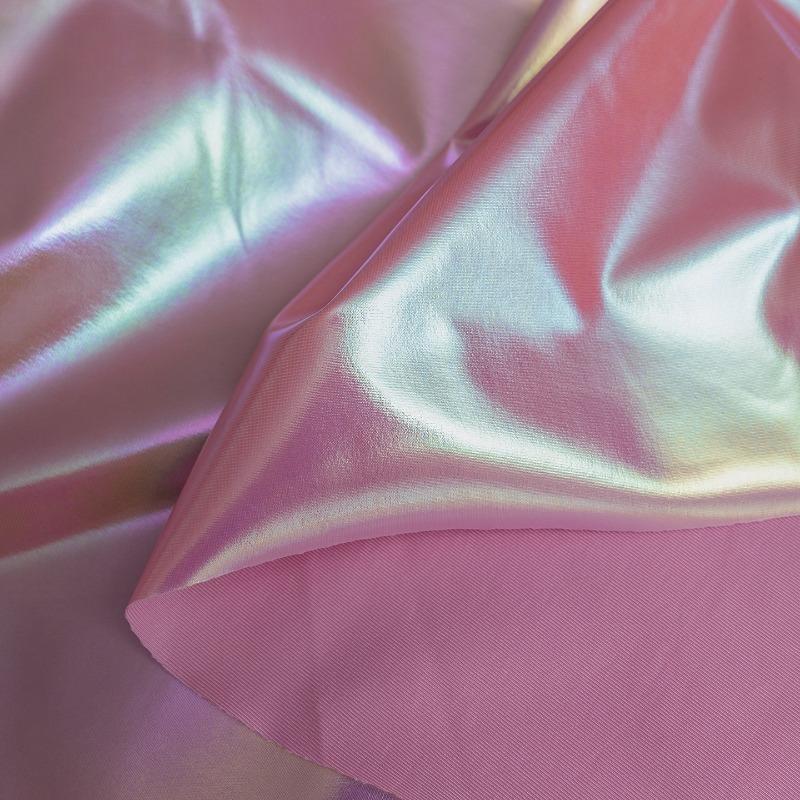 100cm Iridescent Stretch Nylon Fabric 4-Way Spandex Blend for DIY Sewing Slip Dress Stage Costumes Photography Background