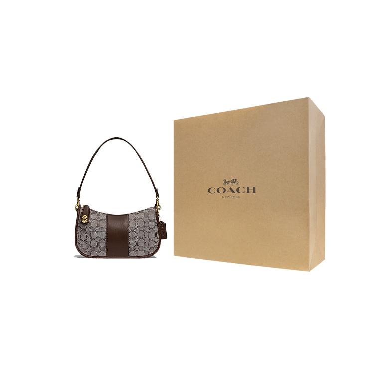 Coach Swinger Classic Jacquard Fabric Leather Shoulder Bag , Pochette , Handbag , Crossbody Bag , Shoulder Bag Women's (Unisex)