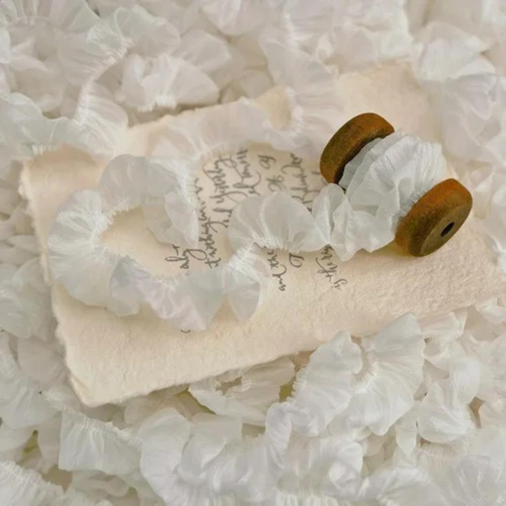 Polyester Pleated Lace Ribbon 3cm Wide Lace Material Ruffle Sewing Fabric Pleated Clothing DIY Supply