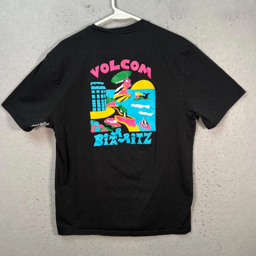 Volcom Biarritz Grafické tričko Pánské Velikost L Černá Bio Bavlna Surf