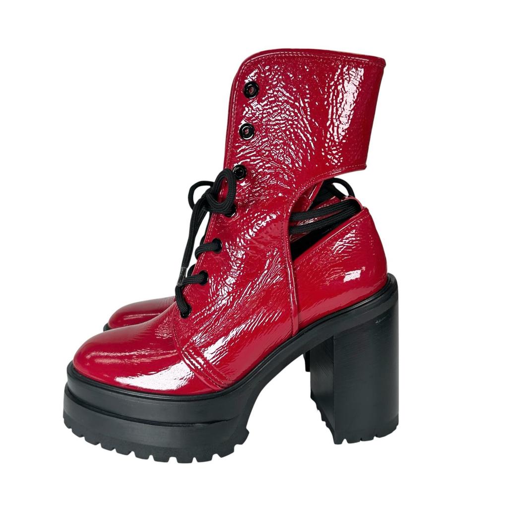 AGL (39) Women Lace up Boots Red Model D262512