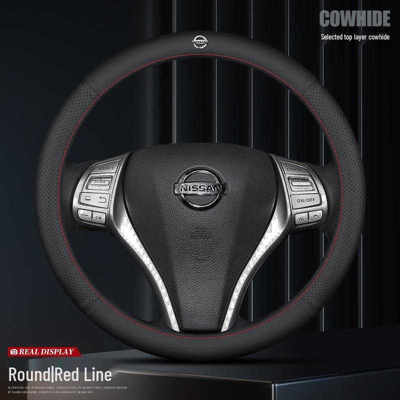 Echte Lederlenkradabdeckung für Nissan Sylphy, Teana, Qashqai, Sunny, Tiida