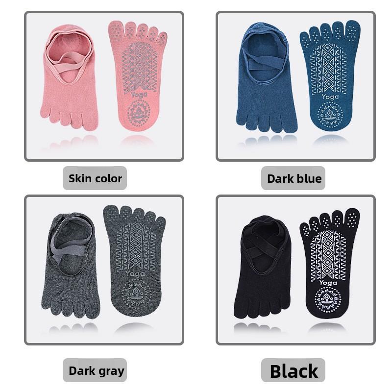 Five-toe Yoga Socks Non-Slip Terry Heel Guard for Indoor Fitness Sports Dance