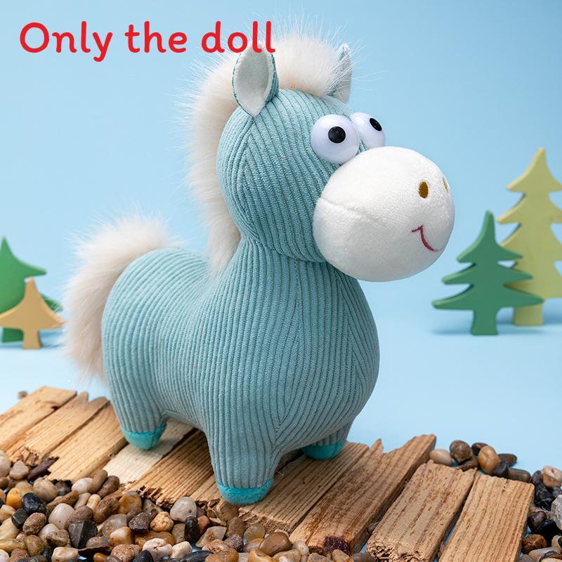 

Horse Mascot Plushie With Soft Short Plush For Chinese New Year Celebration And Gift 23cm синій
