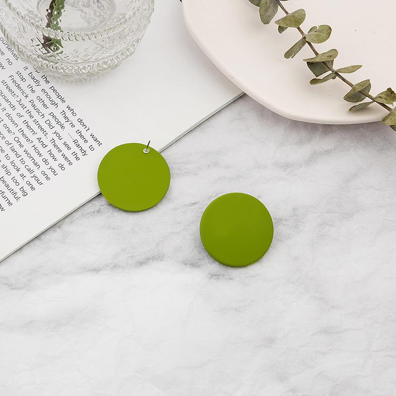 Koreanische Retro Geometrische Mattierte Ohrstecker - Bunter Minimalistischer Stil