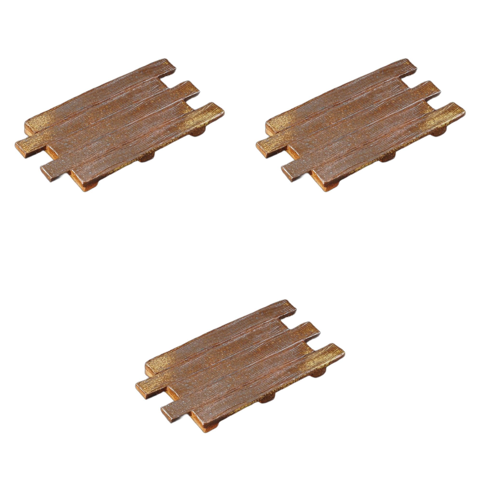 

Set of 3 Irrigation Plates x x 2 Ceramic Plates by Setomonohonpo Bizen-style [23 12.5 cm]