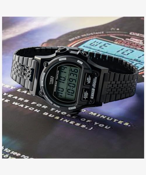 TIMEX Ironman Eight Lap 8 Lap Metal Quartz Watch TW5M66500 Black Digital Watch