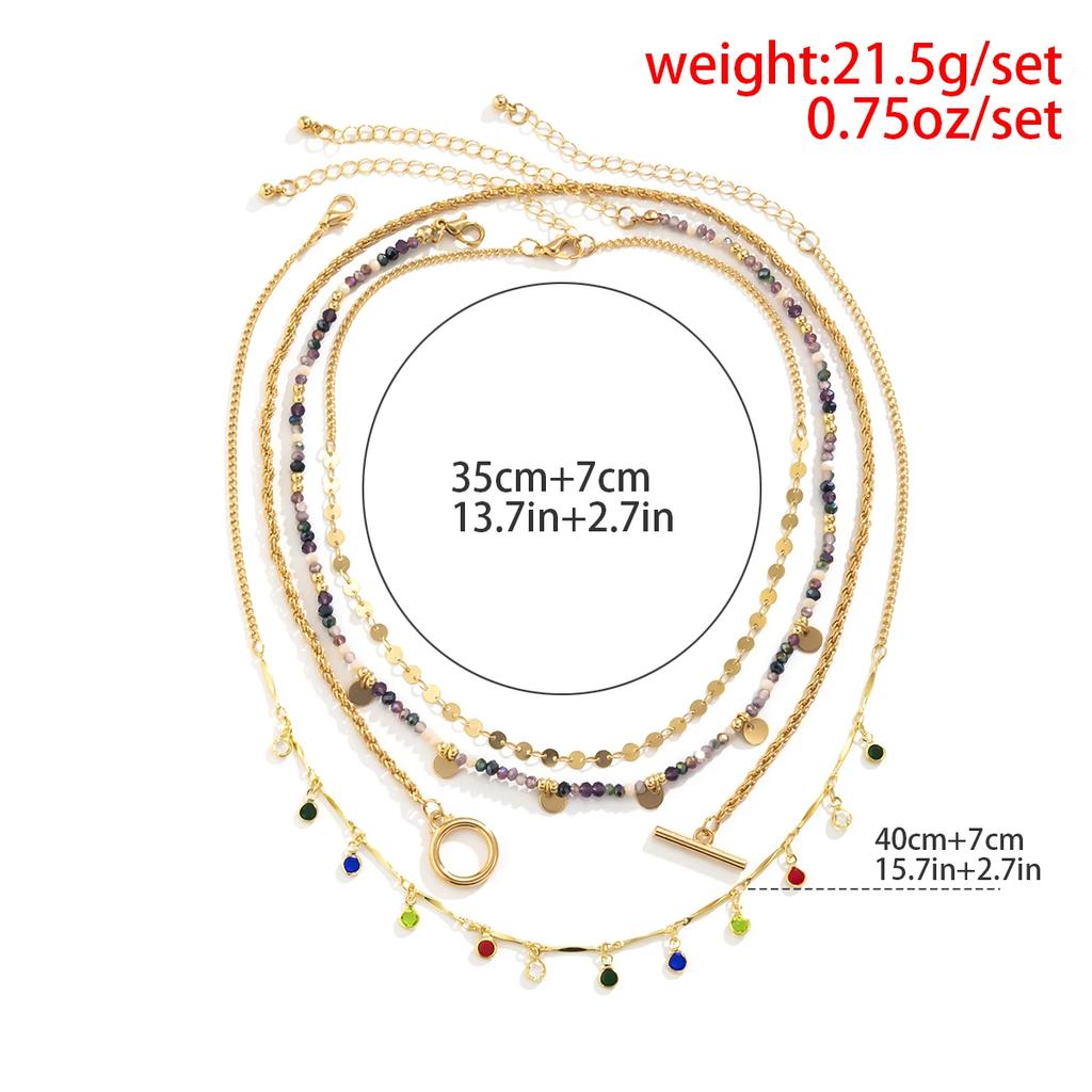 New 1Pcs Boho Handmade Beaded Chain Necklace Summer Beach OT Buckle Lariat Pendant Tassel Choker Women Jewelry Accessories