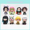 Adorável Boneca Colecionável Demon Slayer Nezuko Versão Q Sentada com 8 Peças - Figuras de Cápsula