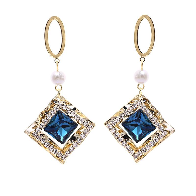 2022 cercei cu geometrie cu temperament la modă pentru femei, cercei cu pandantiv cu perle de lux